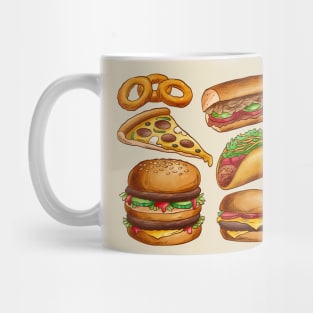 Fast Food Hand Drawn Set Mug